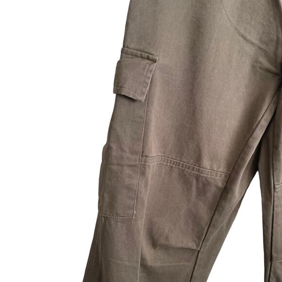 Y2K Sorella Moon Women Cotton Cargo Jogger Pants M Khaki Utility Gorp Streetwear - Picture 8 of 11